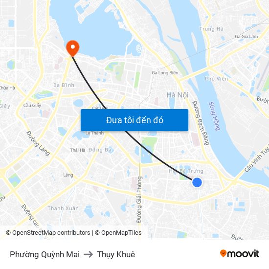 Phường Quỳnh Mai to Thụy Khuê map