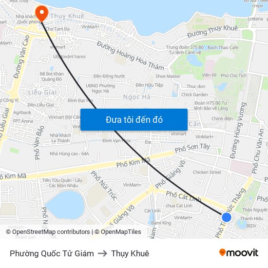 Phường Quốc Tử Giám to Thụy Khuê map