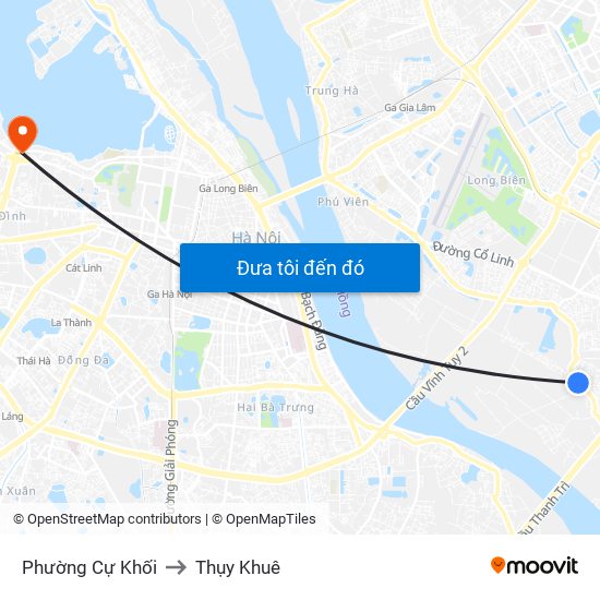 Phường Cự Khối to Thụy Khuê map