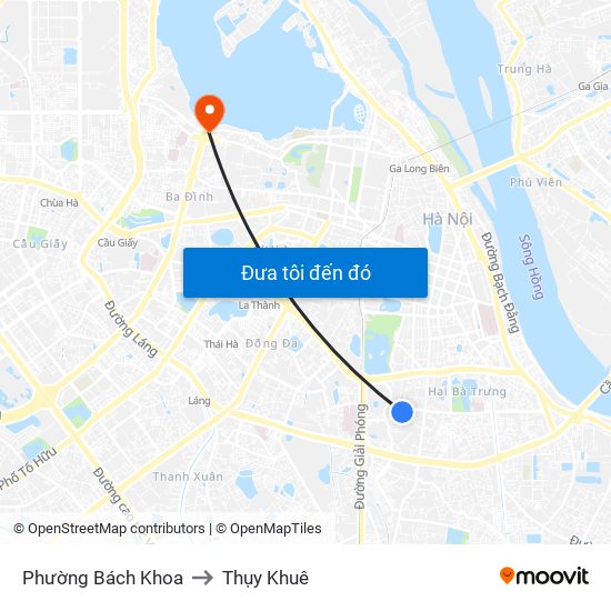 Phường Bách Khoa to Thụy Khuê map