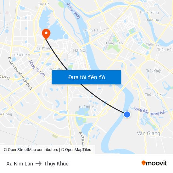 Xã Kim Lan to Thụy Khuê map