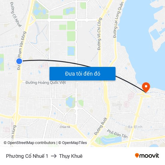 Phường Cổ Nhuế 1 to Thụy Khuê map