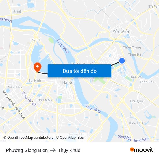 Phường Giang Biên to Thụy Khuê map