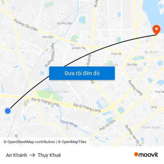 An Khánh to Thụy Khuê map