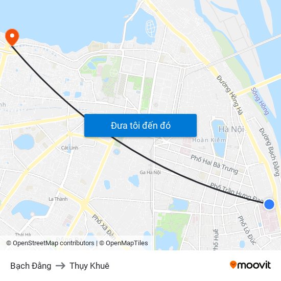 Bạch Đằng to Thụy Khuê map