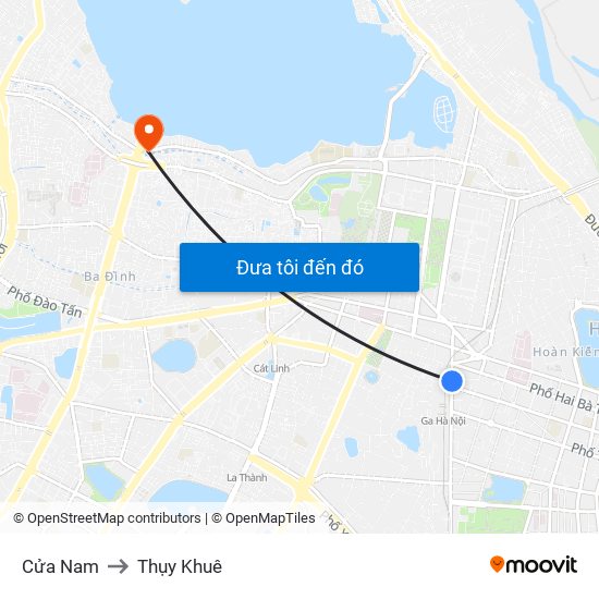 Cửa Nam to Thụy Khuê map