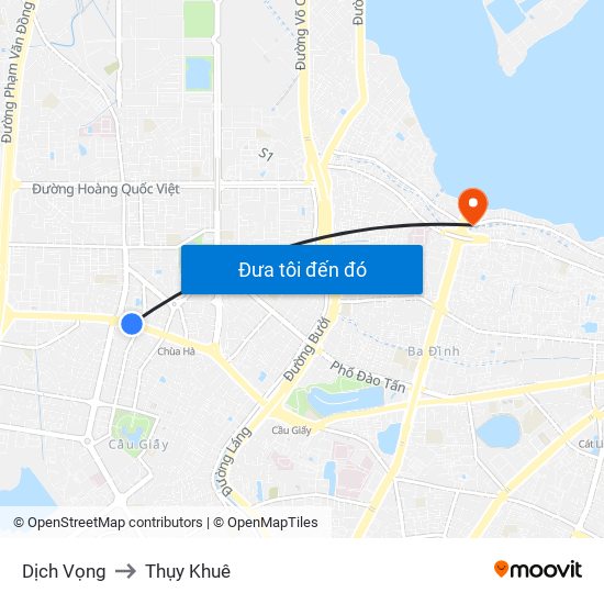 Dịch Vọng to Thụy Khuê map