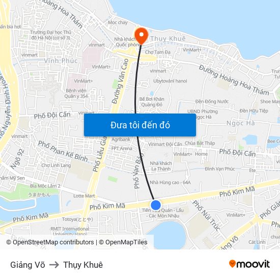Giảng Võ to Thụy Khuê map