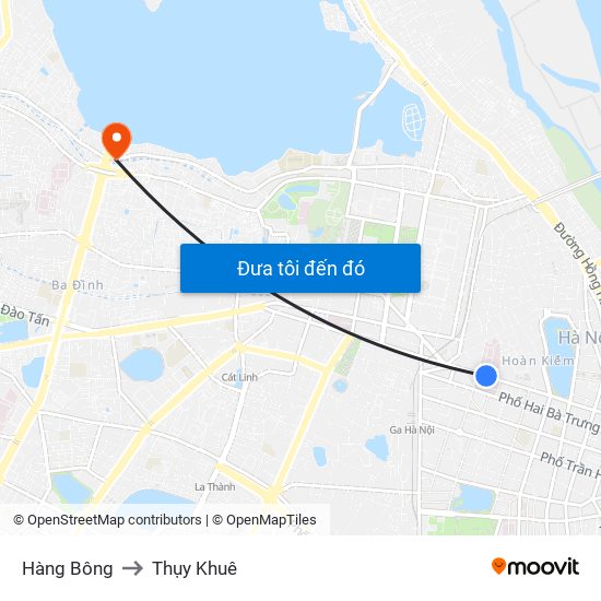 Hàng Bông to Thụy Khuê map