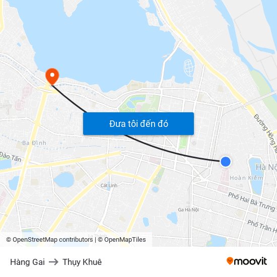 Hàng Gai to Thụy Khuê map