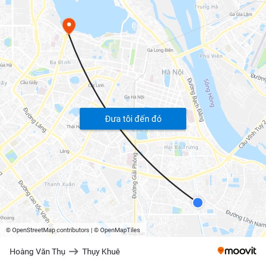 Hoàng Văn Thụ to Thụy Khuê map