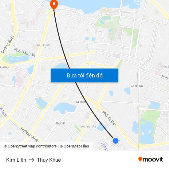 Kim Liên to Thụy Khuê map