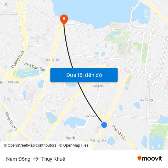 Nam Đồng to Thụy Khuê map