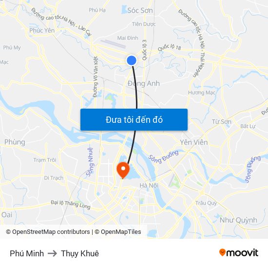 Phú Minh to Thụy Khuê map