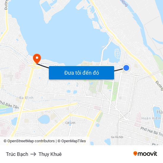 Trúc Bạch to Thụy Khuê map