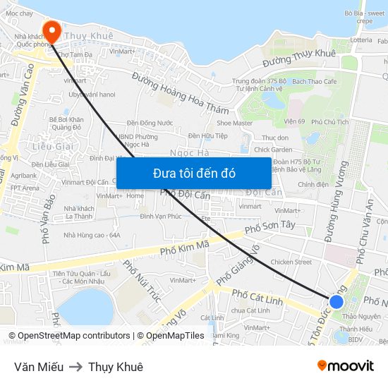 Văn Miếu to Thụy Khuê map