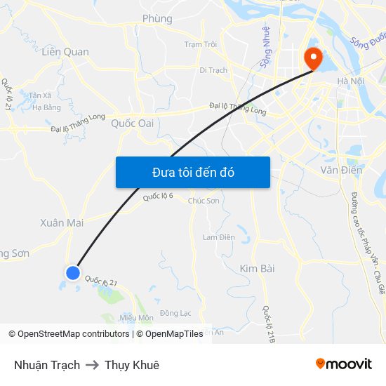 Nhuận Trạch to Thụy Khuê map