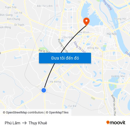 Phú Lãm to Thụy Khuê map