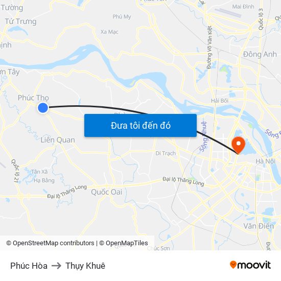 Phúc Hòa to Thụy Khuê map