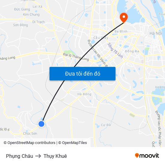 Phụng Châu to Thụy Khuê map