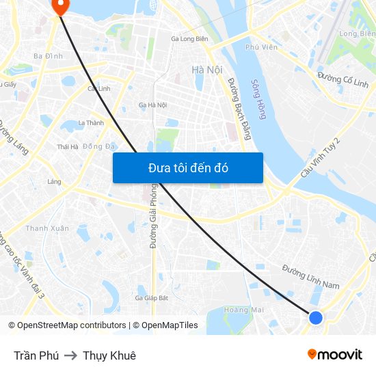 Trần Phú to Thụy Khuê map