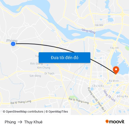 Phùng to Thụy Khuê map