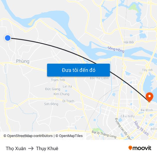 Thọ Xuân to Thụy Khuê map