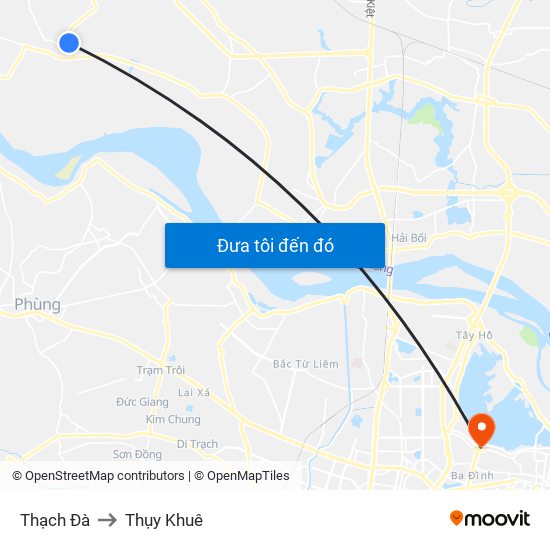 Thạch Đà to Thụy Khuê map