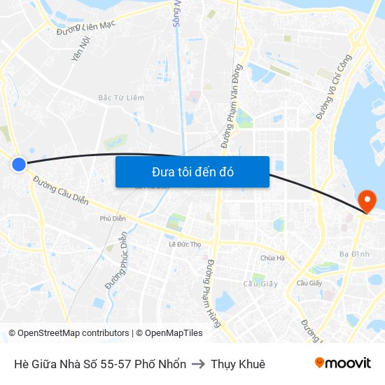 Hè Giữa Nhà Số 55-57 Phố Nhổn to Thụy Khuê map