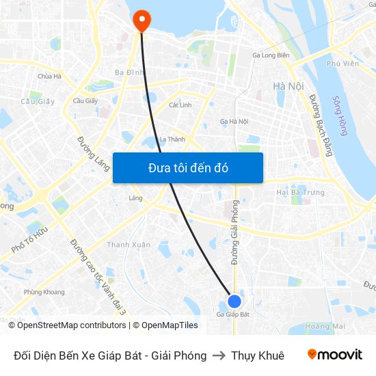 Đối Diện Bến Xe Giáp Bát - Giải Phóng to Thụy Khuê map