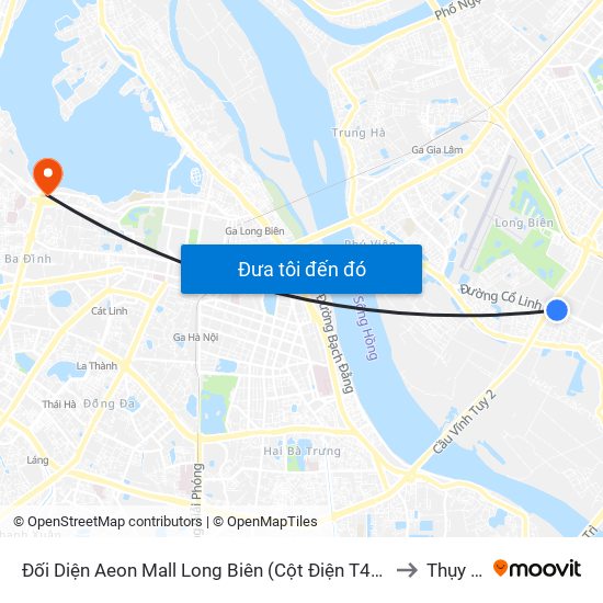 Đối Diện Aeon Mall Long Biên (Cột Điện T4a/2a-B Đường Cổ Linh) to Thụy Khuê map