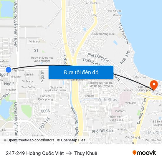 247-249 Hoàng Quốc Việt to Thụy Khuê map