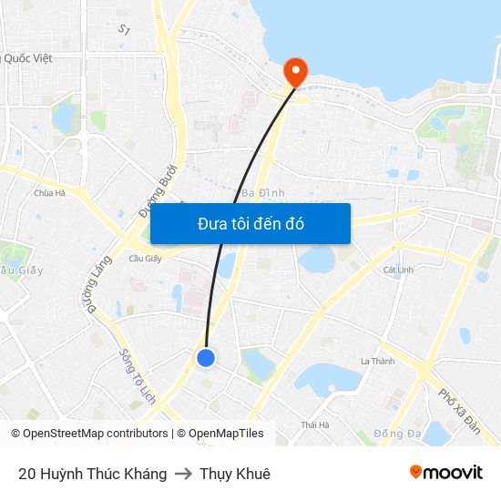 20 Huỳnh Thúc Kháng to Thụy Khuê map