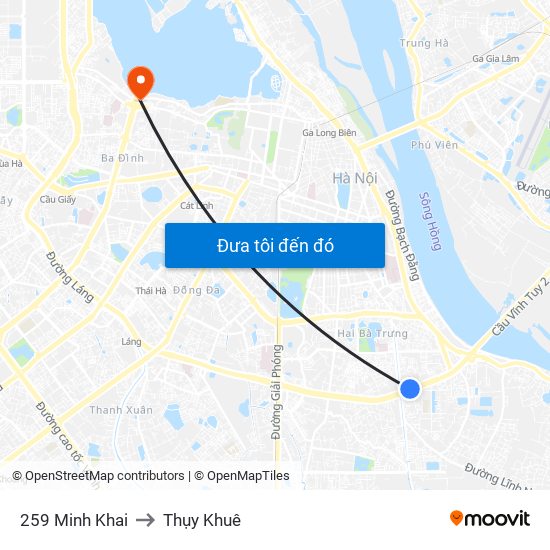259 Minh Khai to Thụy Khuê map