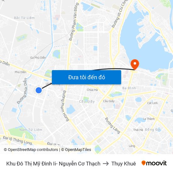 Khu Đô Thị Mỹ Đình Ii- Nguyễn Cơ Thạch to Thụy Khuê map