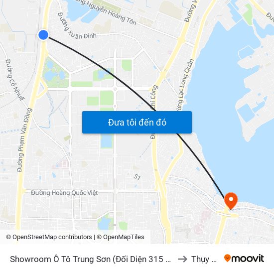 Showroom Ô Tô Trung Sơn (Đối Diện 315 Phạm Văn Đồng) to Thụy Khuê map