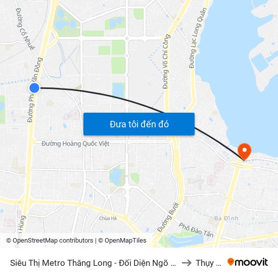 Siêu Thị Metro Thăng Long - Đối Diện Ngõ 599 Phạm Văn Đồng to Thụy Khuê map