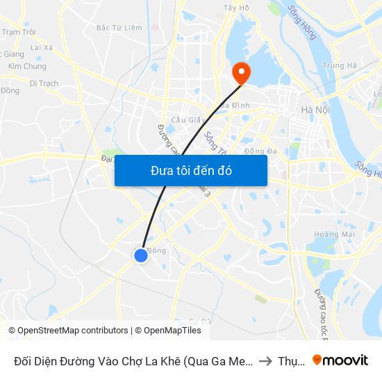 Đối Diện Đường Vào Chợ La Khê (Qua Ga Metro La Khê) - 405 Quang Trung (Hà Đông) to Thụy Khuê map