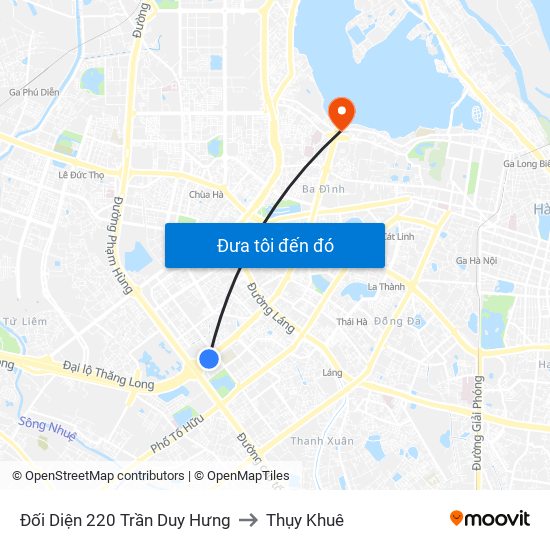 Đối Diện 220 Trần Duy Hưng to Thụy Khuê map