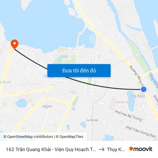 162 Trần Quang Khải - Viện Quy Hoạch Thủy Lợi to Thụy Khuê map