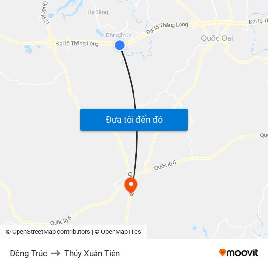 Đồng Trúc to Thủy Xuân Tiên map