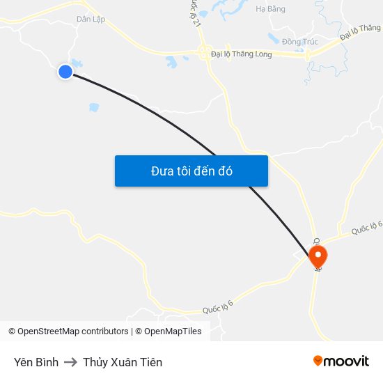 Yên Bình to Thủy Xuân Tiên map