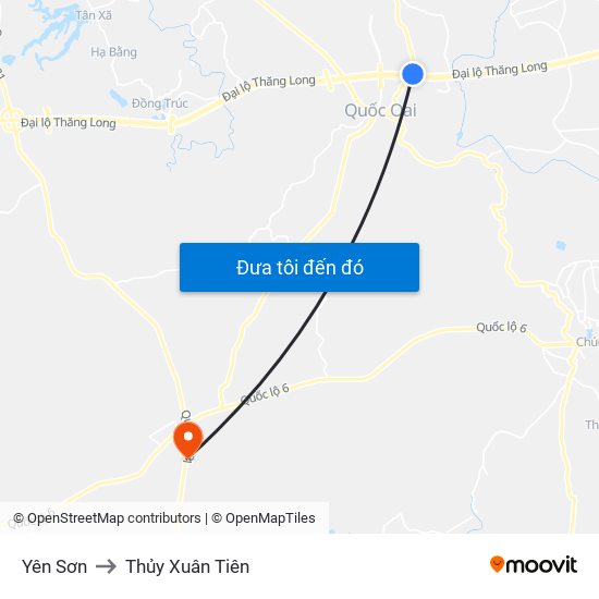 Yên Sơn to Thủy Xuân Tiên map