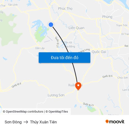 Sơn Đông to Thủy Xuân Tiên map