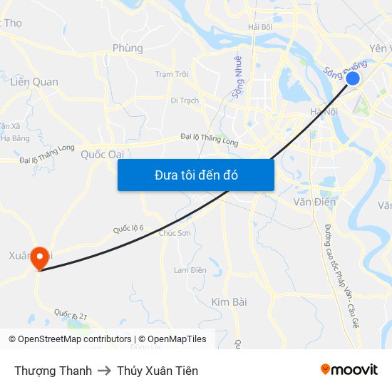 Thượng Thanh to Thủy Xuân Tiên map