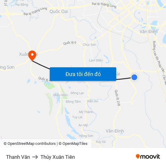 Thanh Văn to Thủy Xuân Tiên map