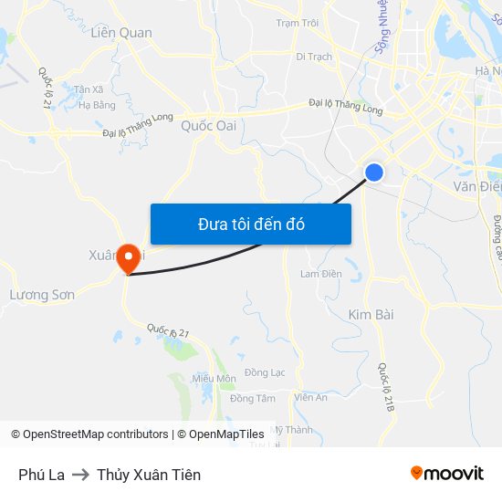 Phú La to Thủy Xuân Tiên map