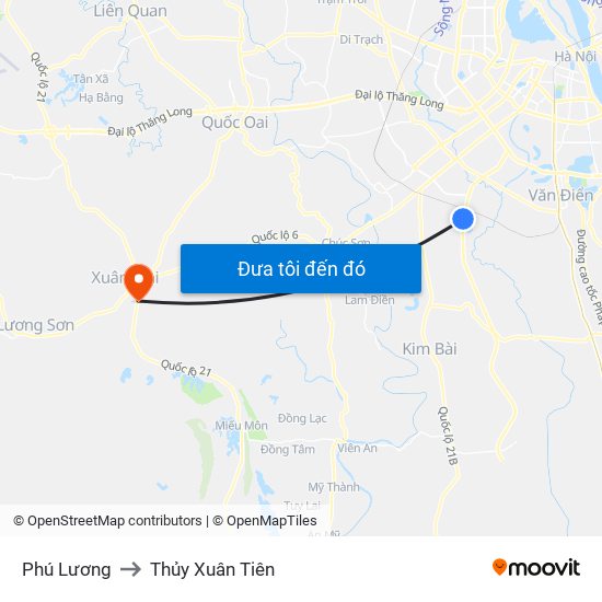 Phú Lương to Thủy Xuân Tiên map