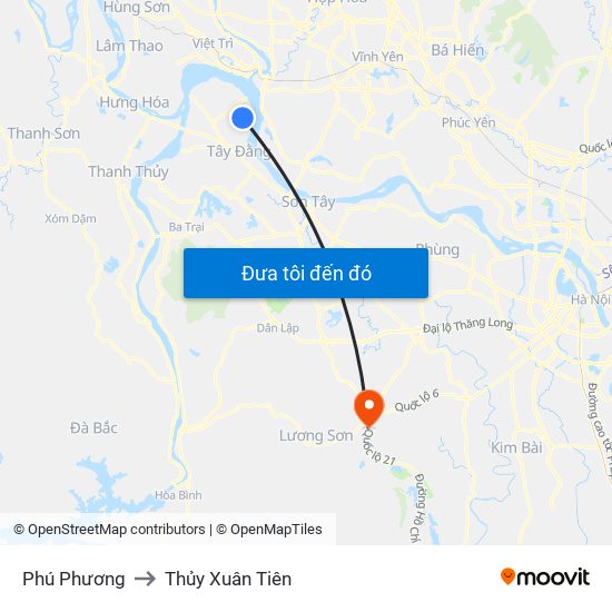 Phú Phương to Thủy Xuân Tiên map