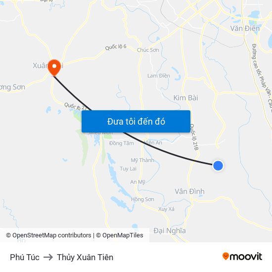 Phú Túc to Thủy Xuân Tiên map